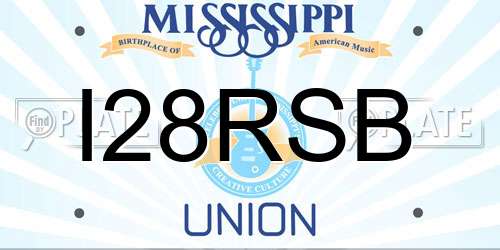 I28RSB Mississippi License Plate