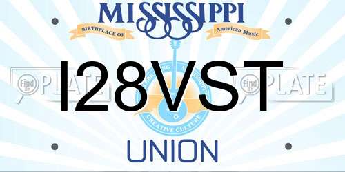 I28VST Mississippi License Plate