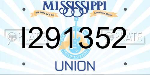 I291352 Mississippi License Plate