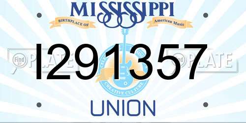 I291357 Mississippi License Plate