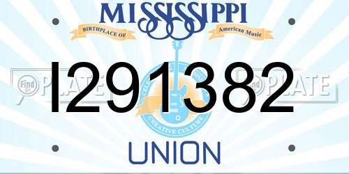 I291382 Mississippi License Plate