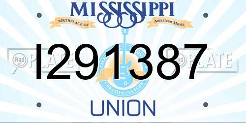 I291387 Mississippi License Plate