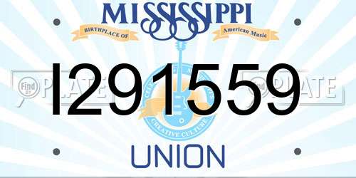 I291559 Mississippi License Plate