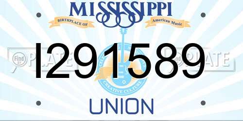 I291589 Mississippi License Plate