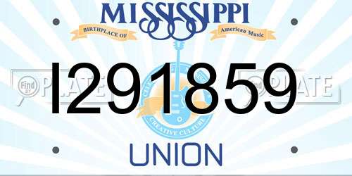 I291859 Mississippi License Plate