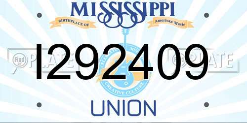 I292409 Mississippi License Plate