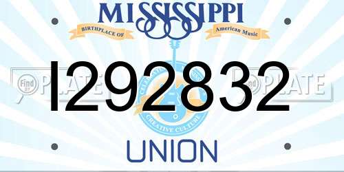 I292832 Mississippi License Plate
