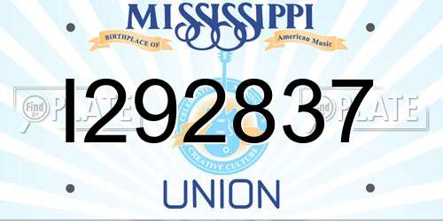 I292837 Mississippi License Plate