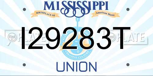 I29283T Mississippi License Plate