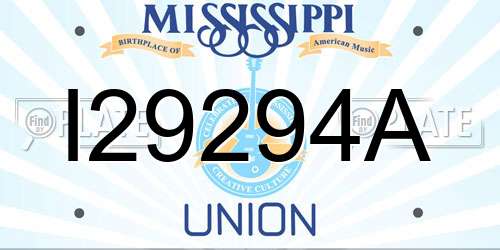 I29294A Mississippi License Plate