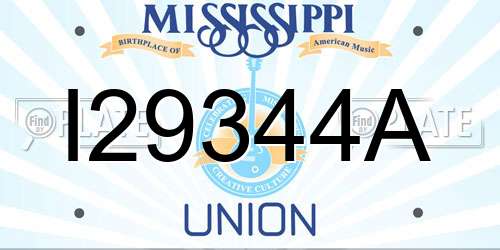 I29344A Mississippi License Plate