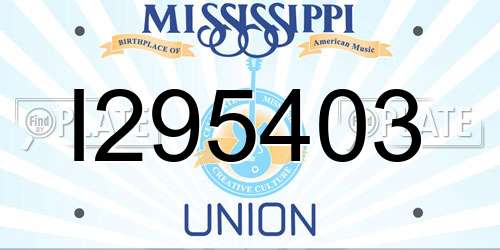 I295403 Mississippi License Plate