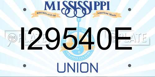 I29540E Mississippi License Plate
