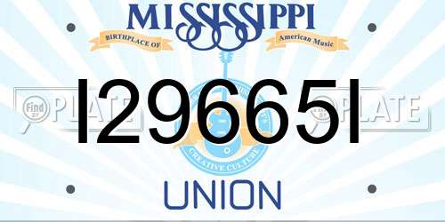 I29665I Mississippi License Plate