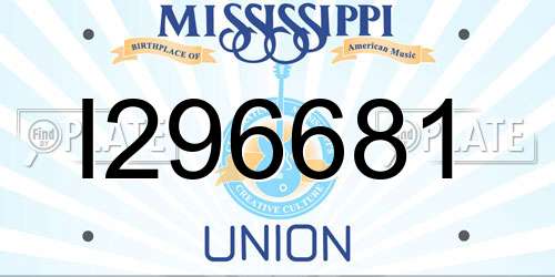I296681 Mississippi License Plate
