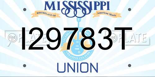 I29783T Mississippi License Plate