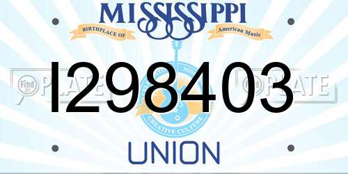I298403 Mississippi License Plate