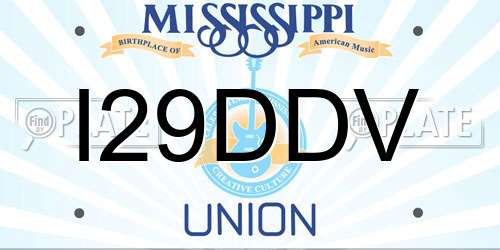 I29DDV Mississippi License Plate