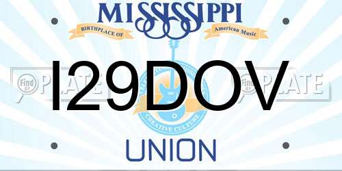 I29DOV Mississippi License Plate