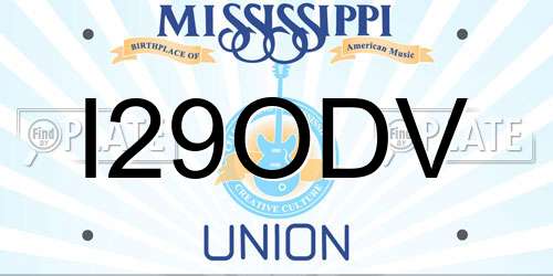 I29ODV Mississippi License Plate