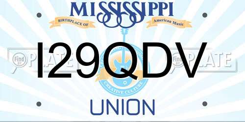 I29QDV Mississippi License Plate