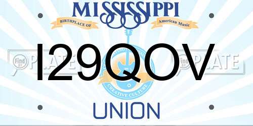 I29QOV Mississippi License Plate