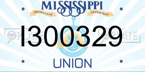I300329 Mississippi License Plate