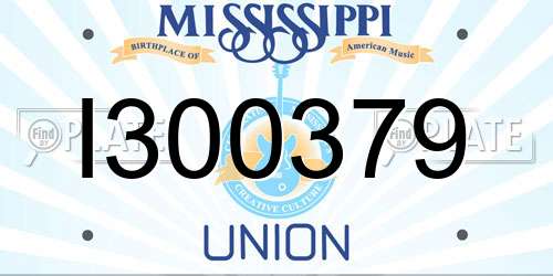 I300379 Mississippi License Plate