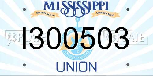 I300503 Mississippi License Plate