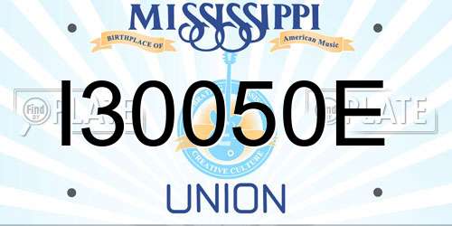 I30050E Mississippi License Plate