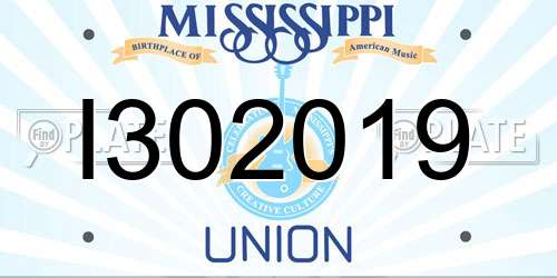 I302019 Mississippi License Plate