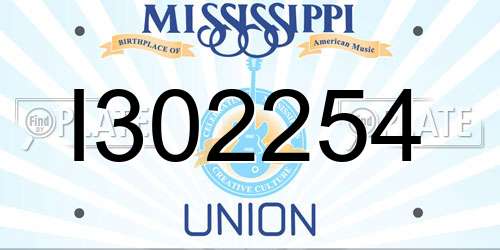 I302254 Mississippi License Plate