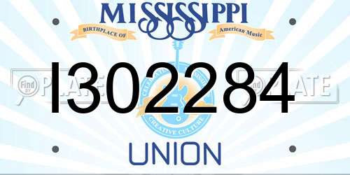 I302284 Mississippi License Plate