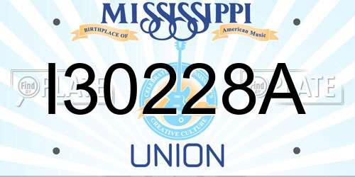 I30228A Mississippi License Plate
