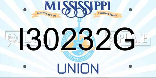I30232G Mississippi License Plate