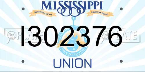 I302376 Mississippi License Plate