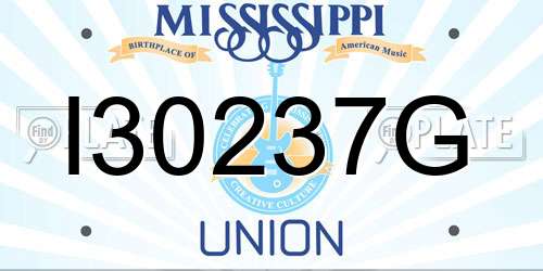 I30237G Mississippi License Plate
