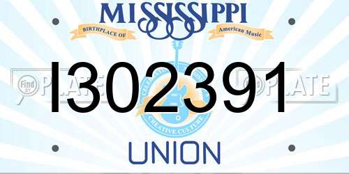 I302391 Mississippi License Plate