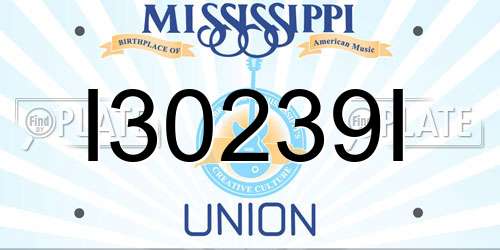 I30239I Mississippi License Plate