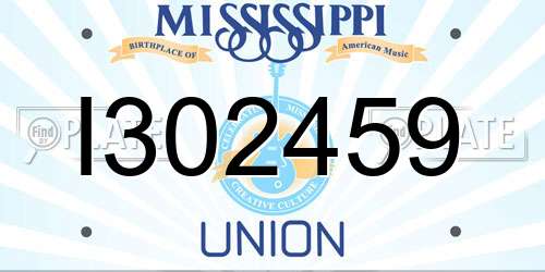 I302459 Mississippi License Plate