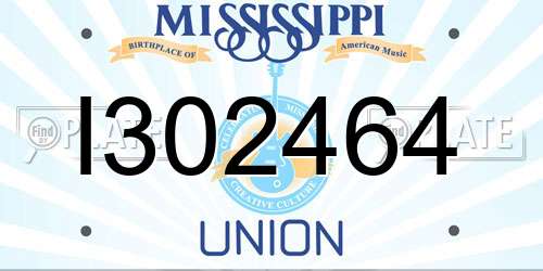 I302464 Mississippi License Plate