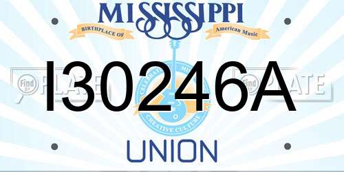 I30246A Mississippi License Plate