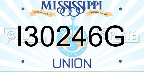 I30246G Mississippi License Plate