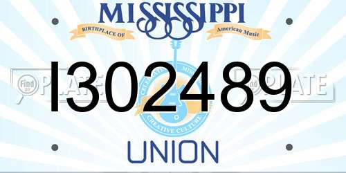 I302489 Mississippi License Plate