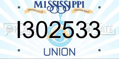 I302533 Mississippi License Plate