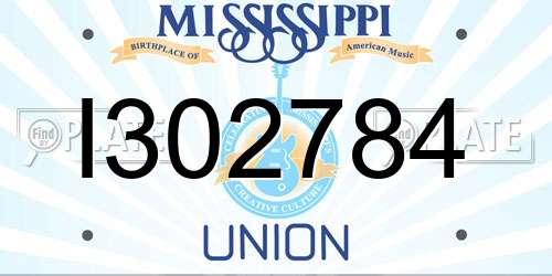 I302784 Mississippi License Plate