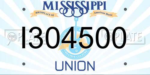 I304500 Mississippi License Plate
