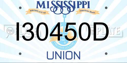 I30450D Mississippi License Plate