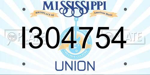 I304754 Mississippi License Plate