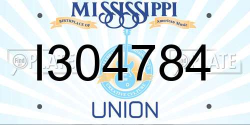 I304784 Mississippi License Plate